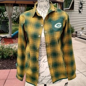 💥 3/$20 NFL Team Apparel Youth Medium Long Sleeve Plaid Shirt! NWT